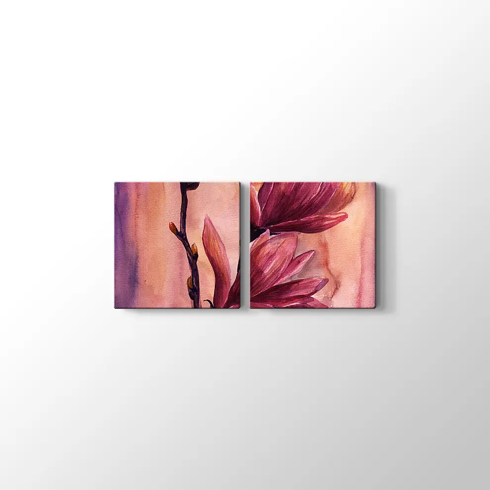 Suluboya Çiçekler Kanvas Tablo