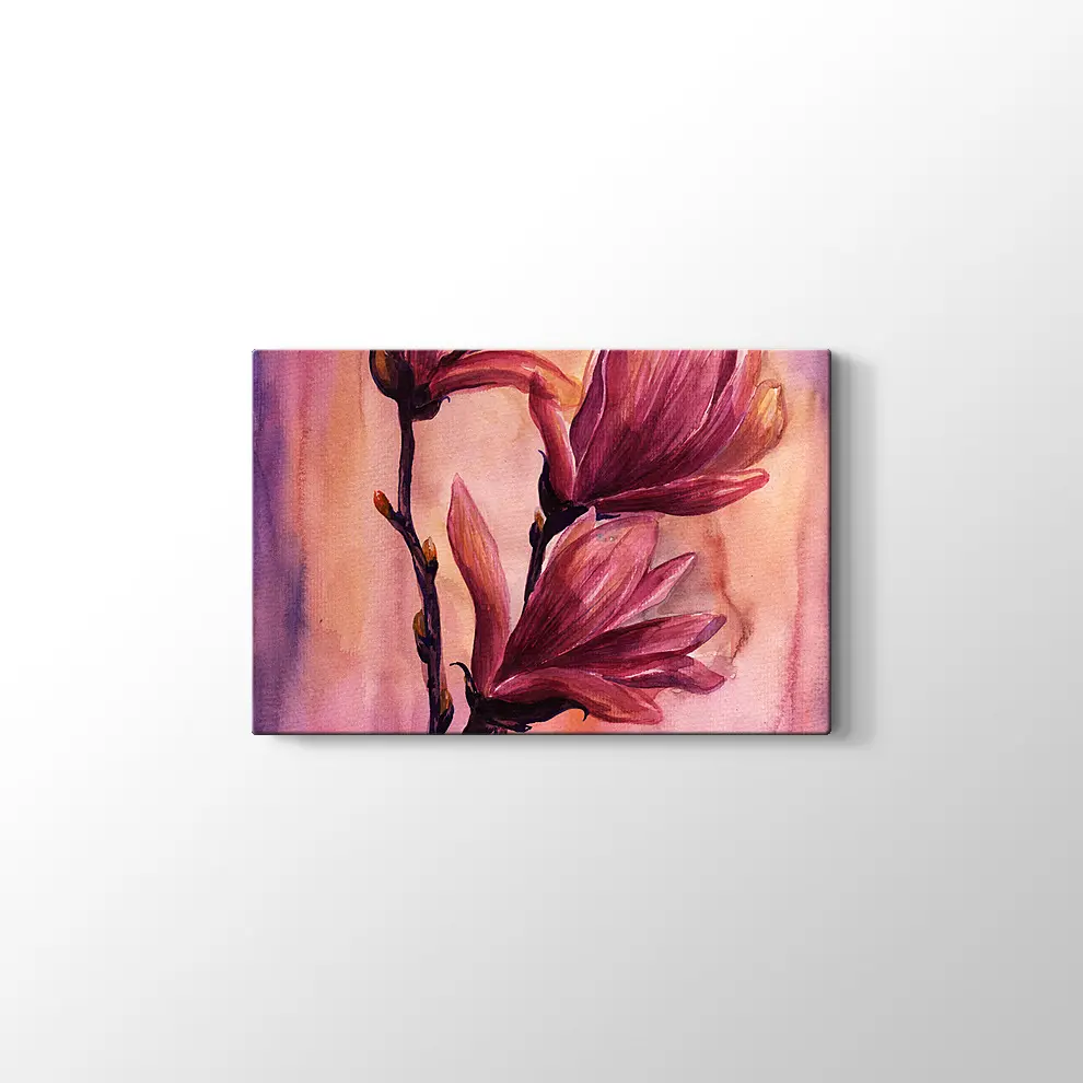 Suluboya Çiçekler Kanvas Tablo