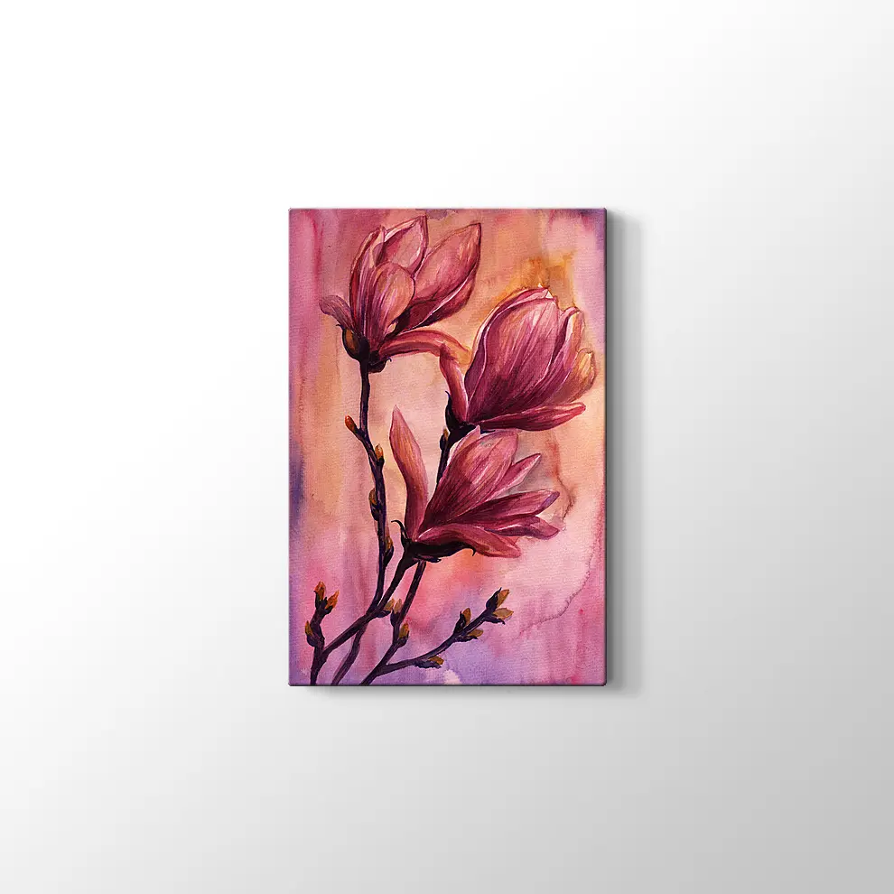 Suluboya Çiçekler Kanvas Tablo