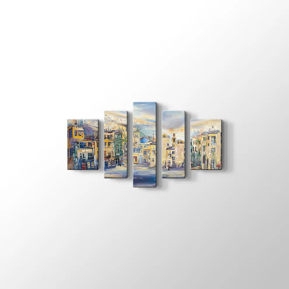 Deniz Kenarındaki Kasaba Kanvas Tablo