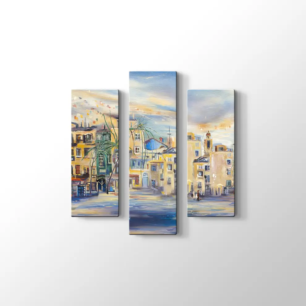 Deniz Kenarındaki Kasaba Kanvas Tablo