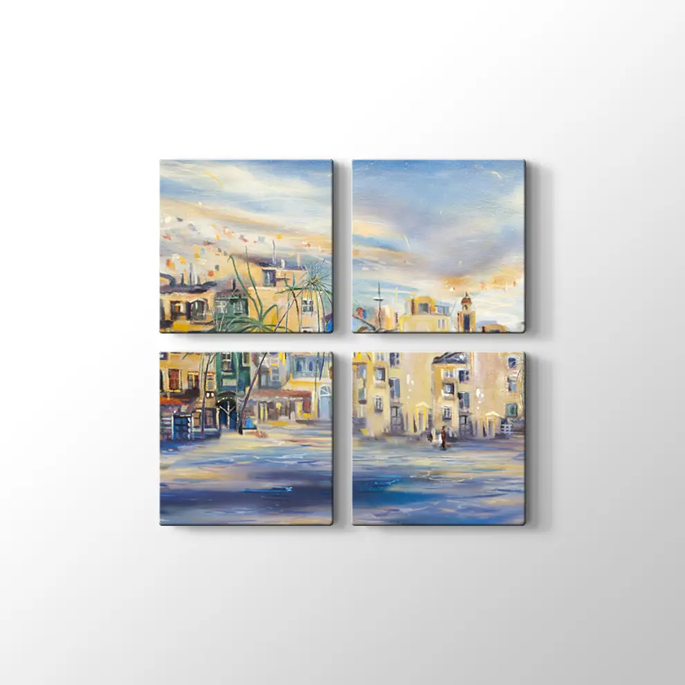 Deniz Kenarındaki Kasaba Kanvas Tablo