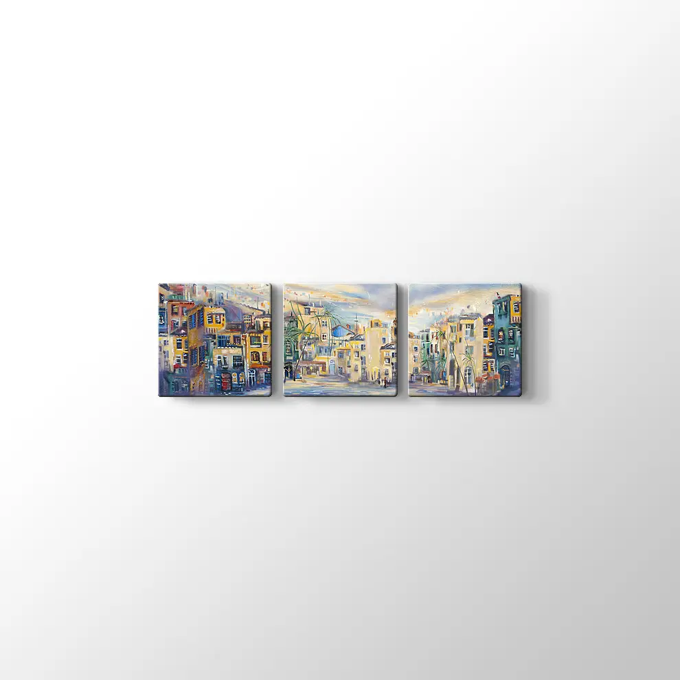 Deniz Kenarındaki Kasaba Kanvas Tablo