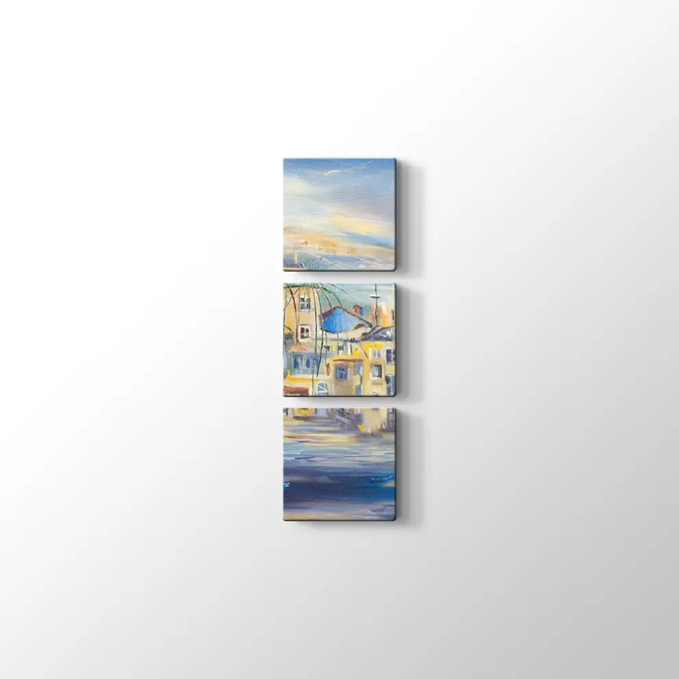 Deniz Kenarındaki Kasaba Kanvas Tablo