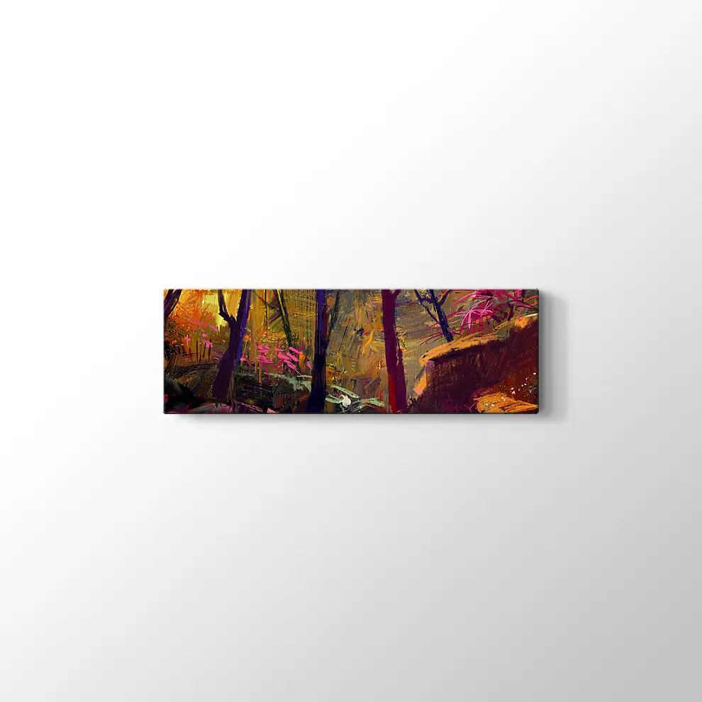 Güneş Işığı ve Sonbahar Ormanı Kanvas Tablo