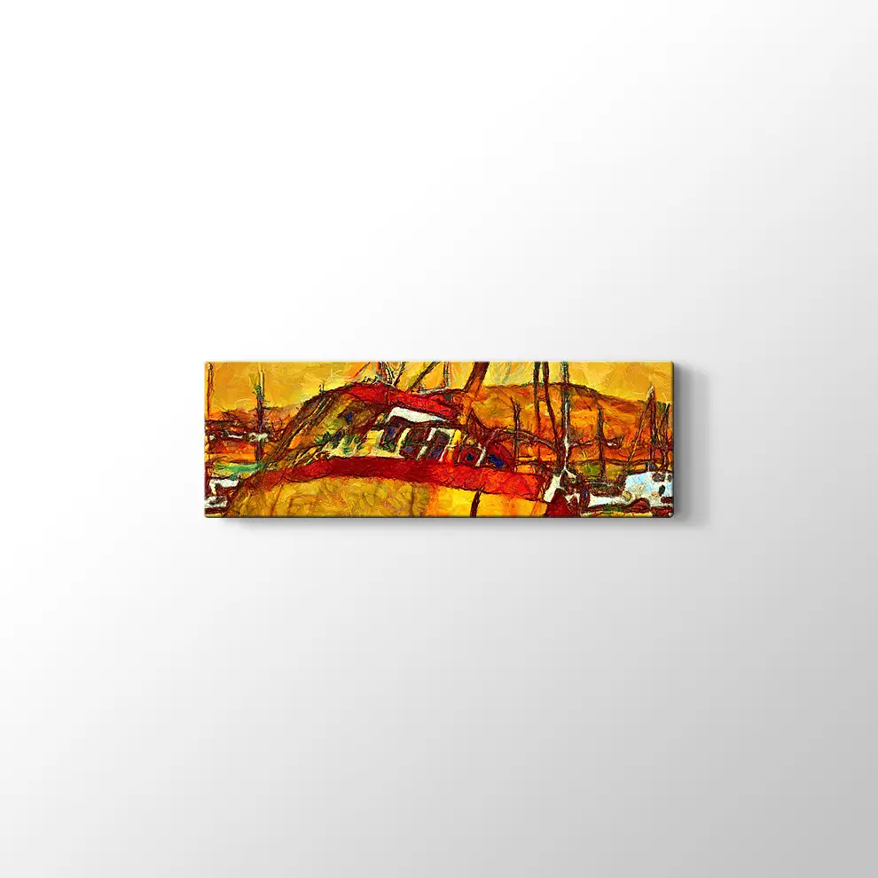 Limanda Bir Gemi Kanvas Tablo