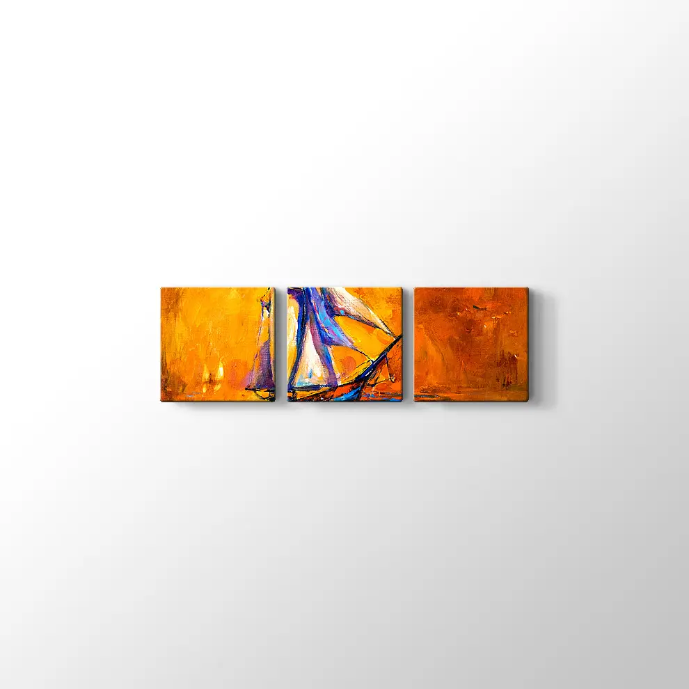 Günbatımı Korsan Gemisi Kanvas Tablo