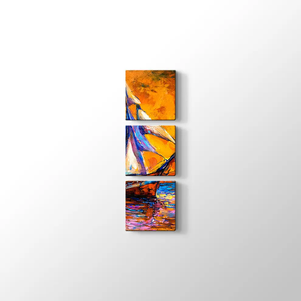 Günbatımı Korsan Gemisi Kanvas Tablo