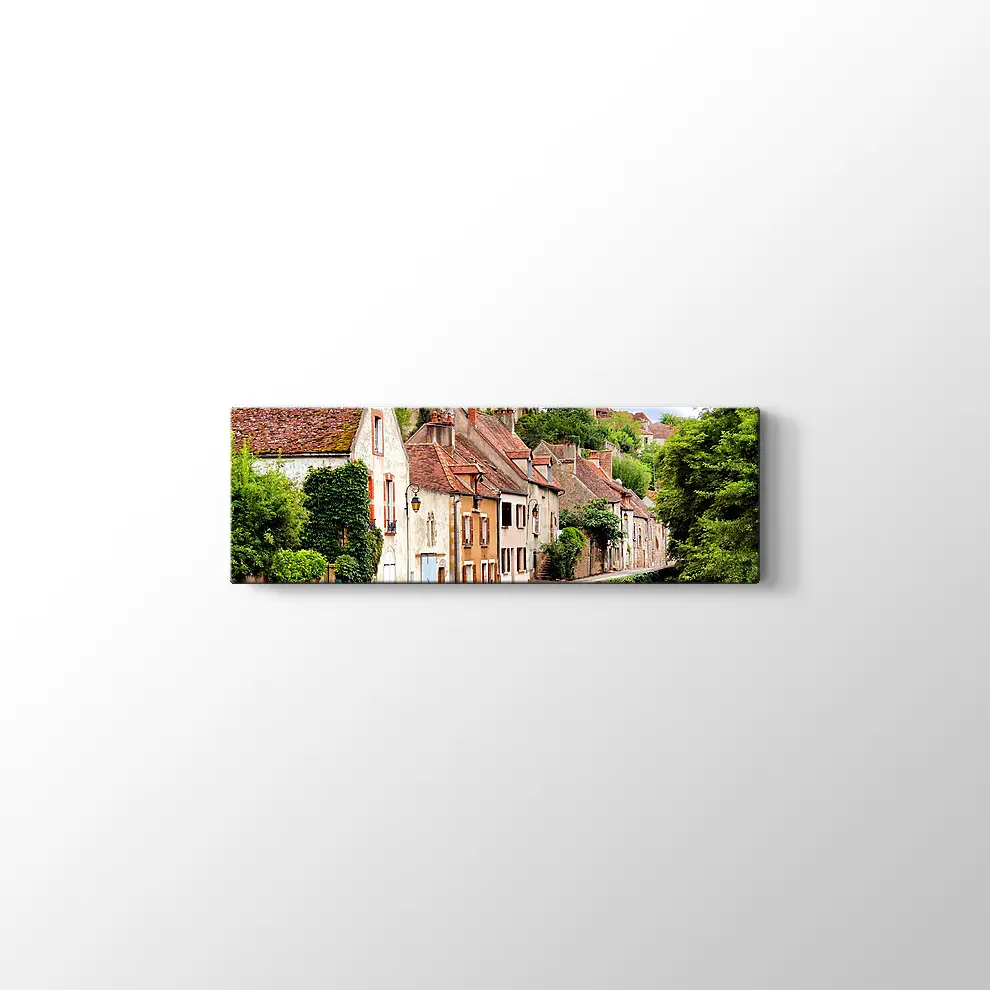 Fransa Ortaçağ Köyü Kanvas Tablo