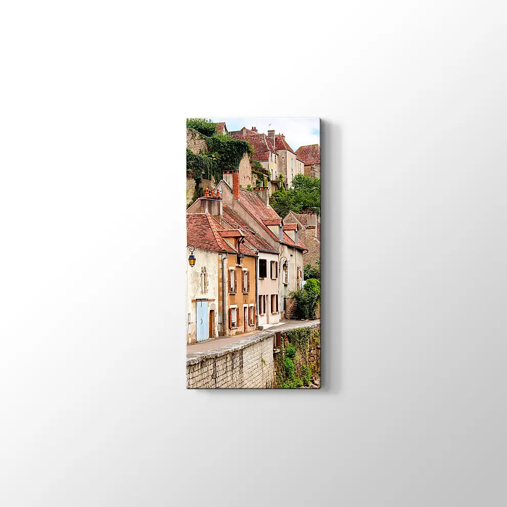 Fransa Ortaçağ Köyü Kanvas Tablo