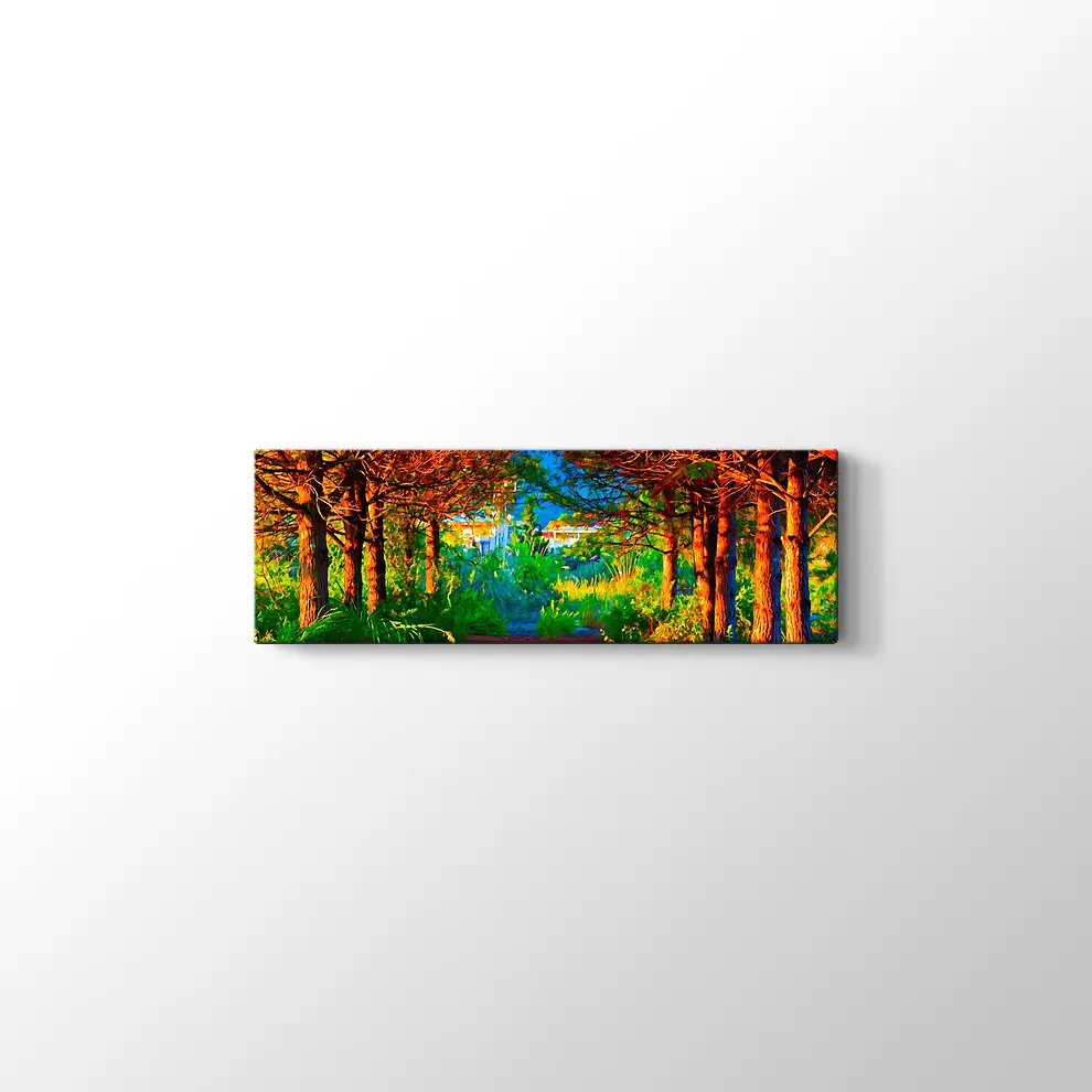 Sonbahar Göl ve Orman Kanvas Tablo