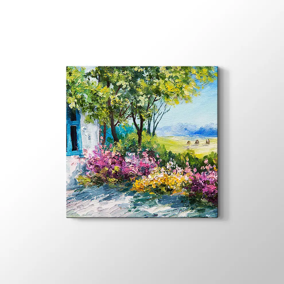 Yağlıboya Yaz Ormanı Kanvas Tablo