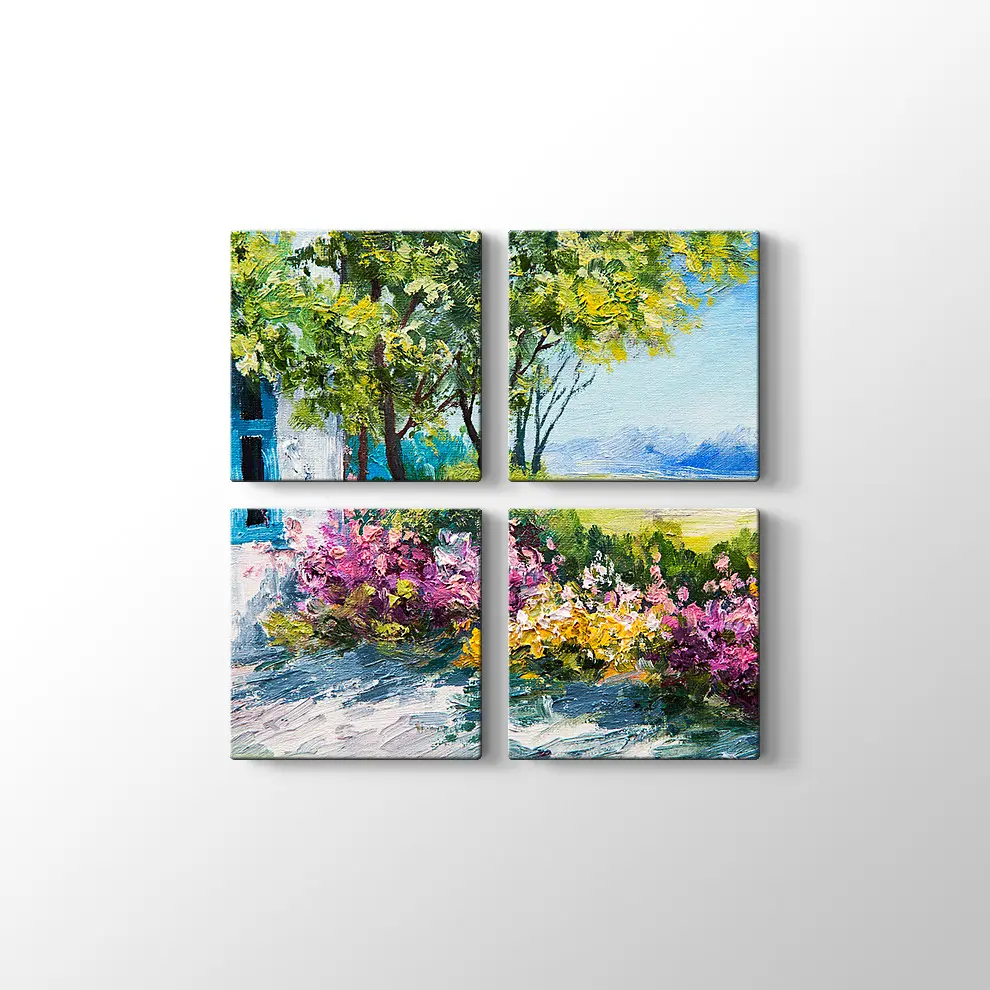 Yağlıboya Yaz Ormanı Kanvas Tablo