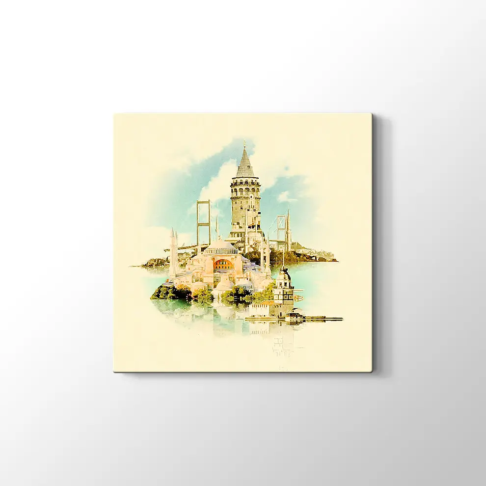 İstanbul Eserleri Kanvas Tablo