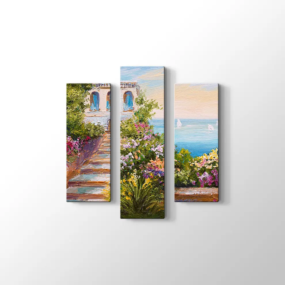 Yağlı Boya Deniz Kasabası Kanvas Tablo