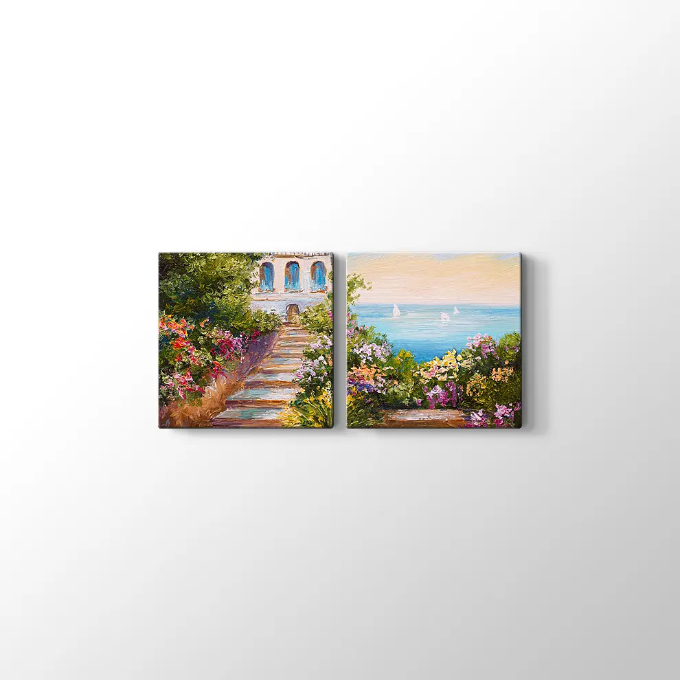 Yağlı Boya Deniz Kasabası Kanvas Tablo