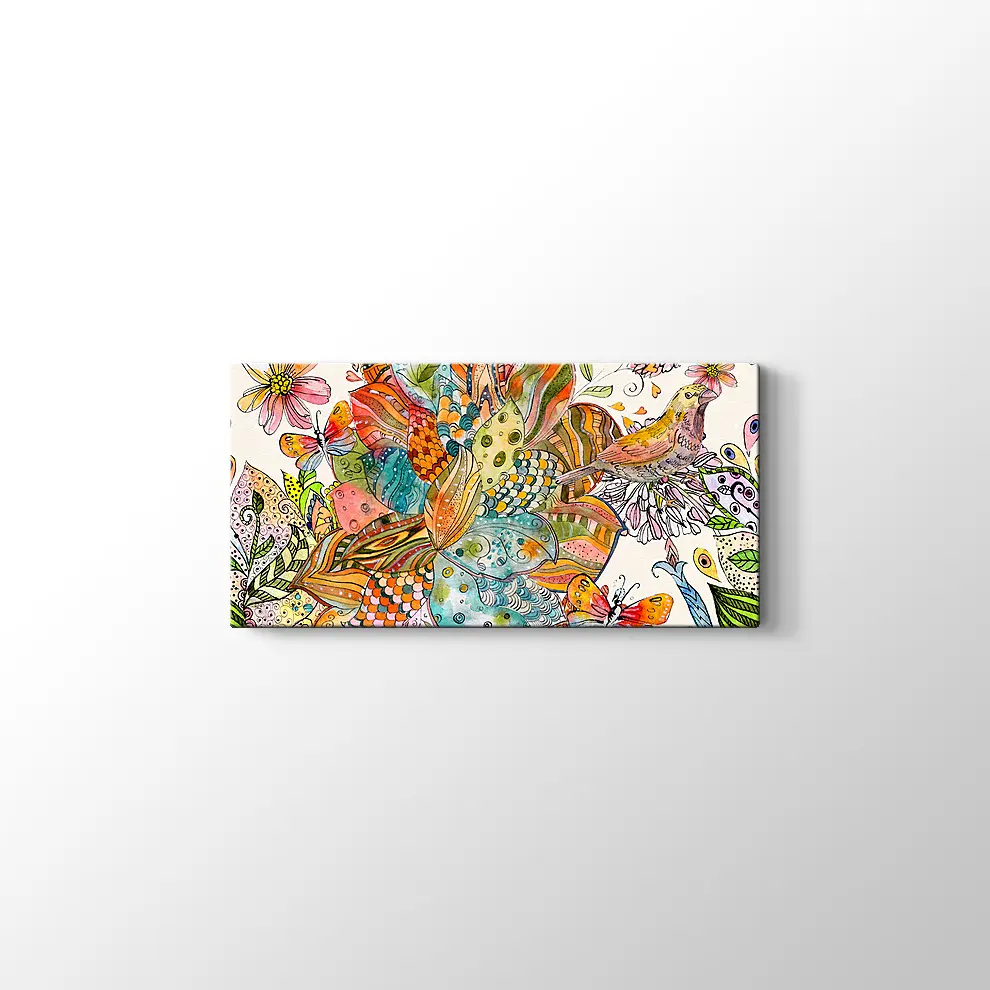 Etnik Desenler Suluboya Kanvas Tablo