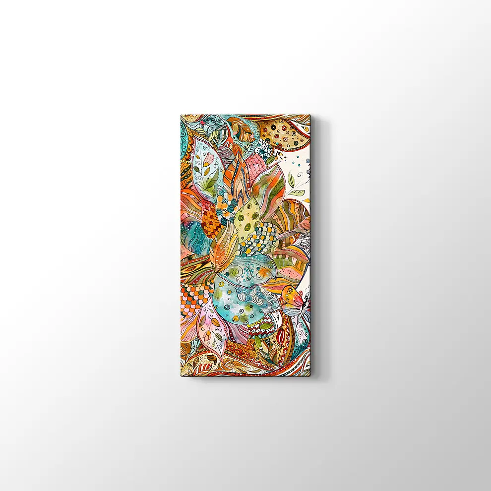 Etnik Desenler Suluboya Kanvas Tablo