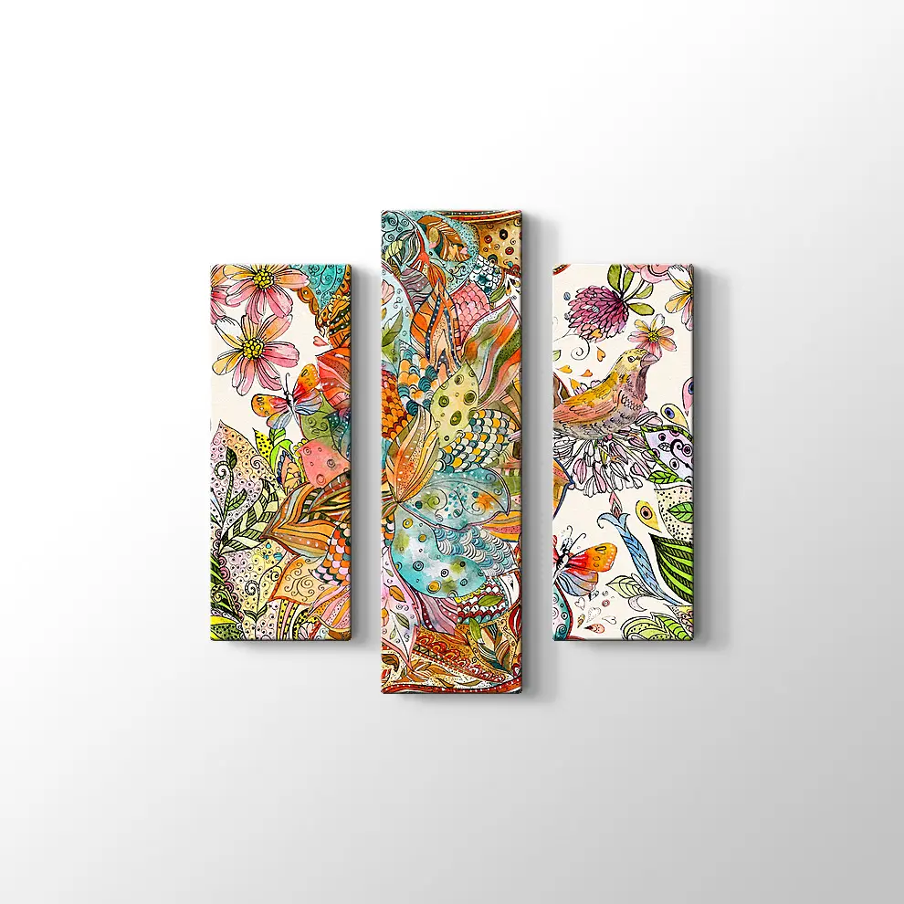 Etnik Desenler Suluboya Kanvas Tablo