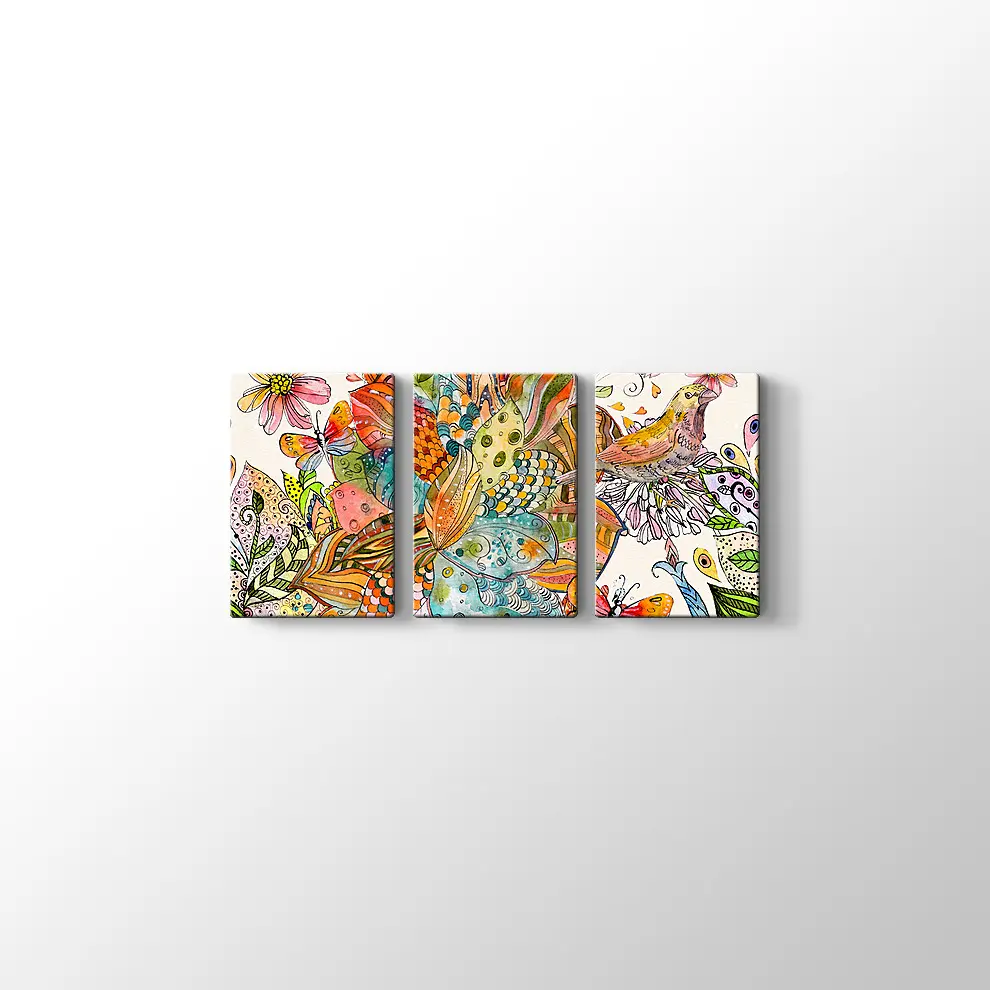 Etnik Desenler Suluboya Kanvas Tablo