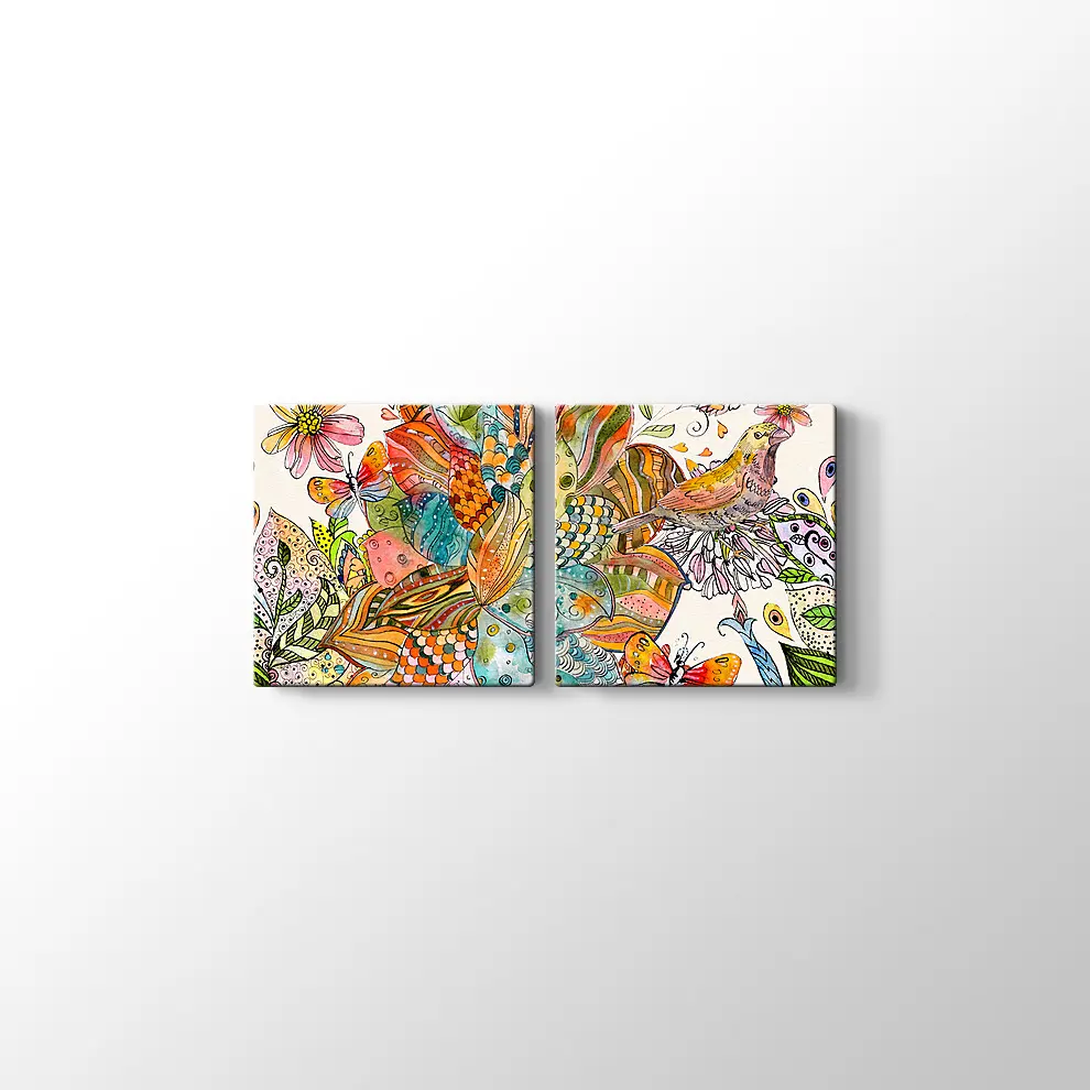 Etnik Desenler Suluboya Kanvas Tablo