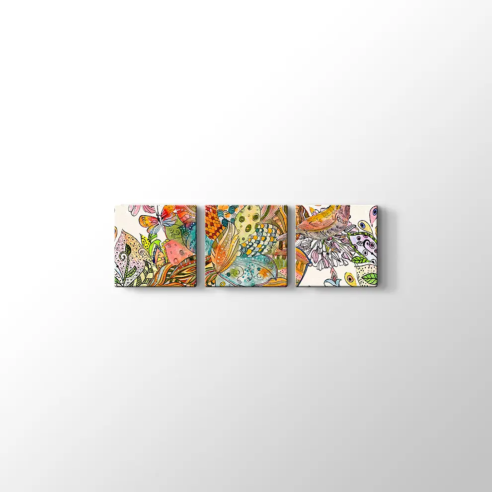 Etnik Desenler Suluboya Kanvas Tablo