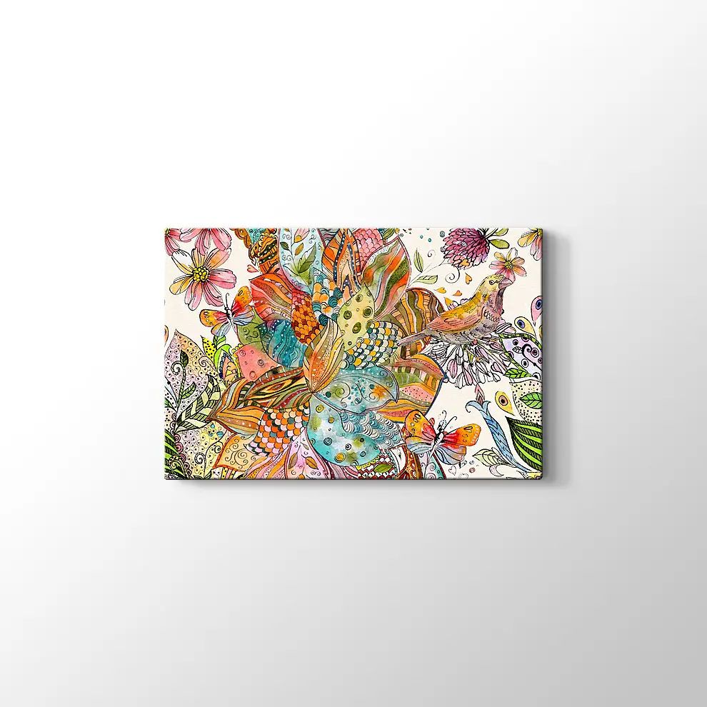 Etnik Desenler Suluboya Kanvas Tablo