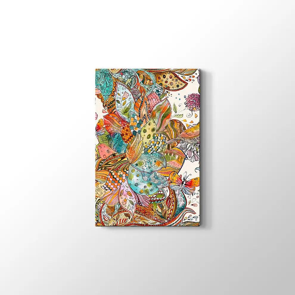 Etnik Desenler Suluboya Kanvas Tablo