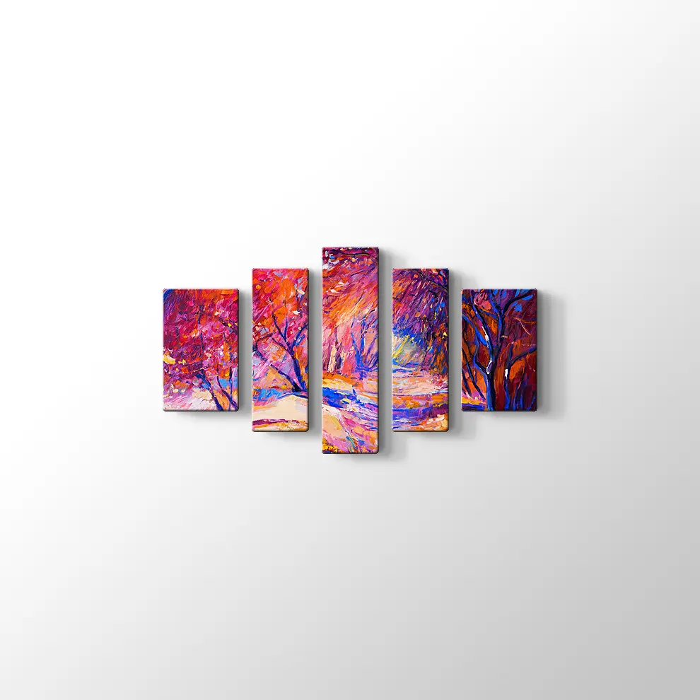 Yağlı Boya Sonbahar Manzarası Kanvas Tablo