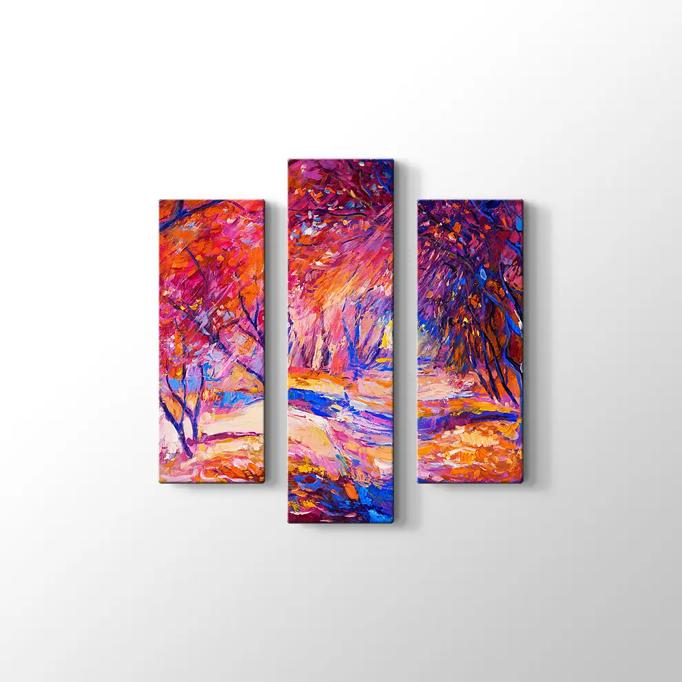 Yağlı Boya Sonbahar Manzarası Kanvas Tablo