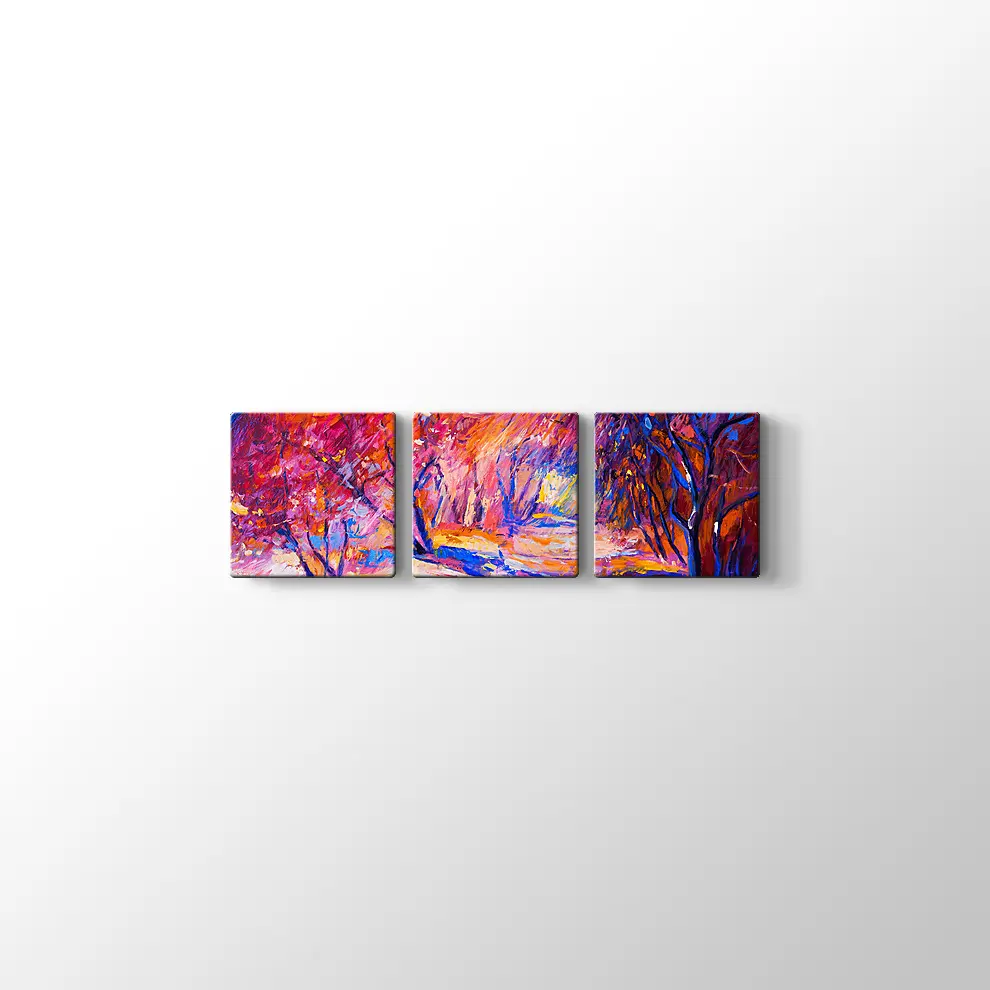 Yağlı Boya Sonbahar Manzarası Kanvas Tablo