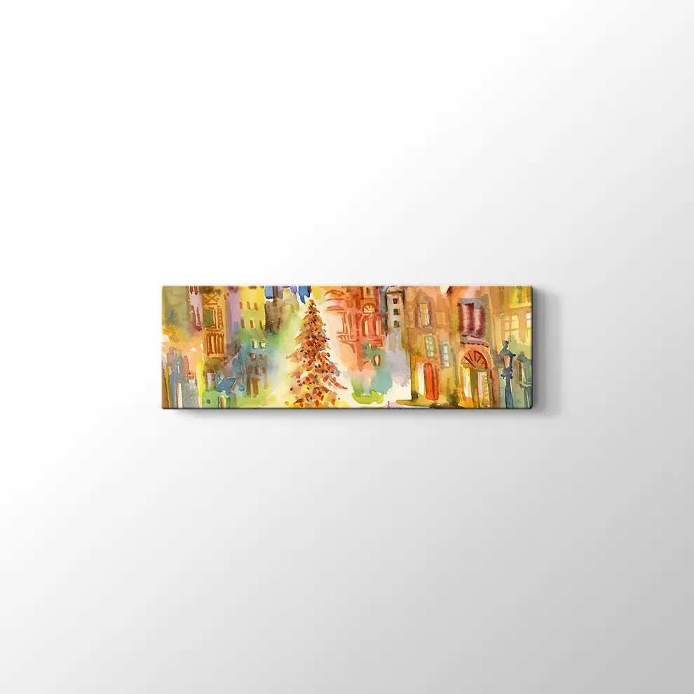 Şehİr Merkezinde Noel Kanvas Tablo
