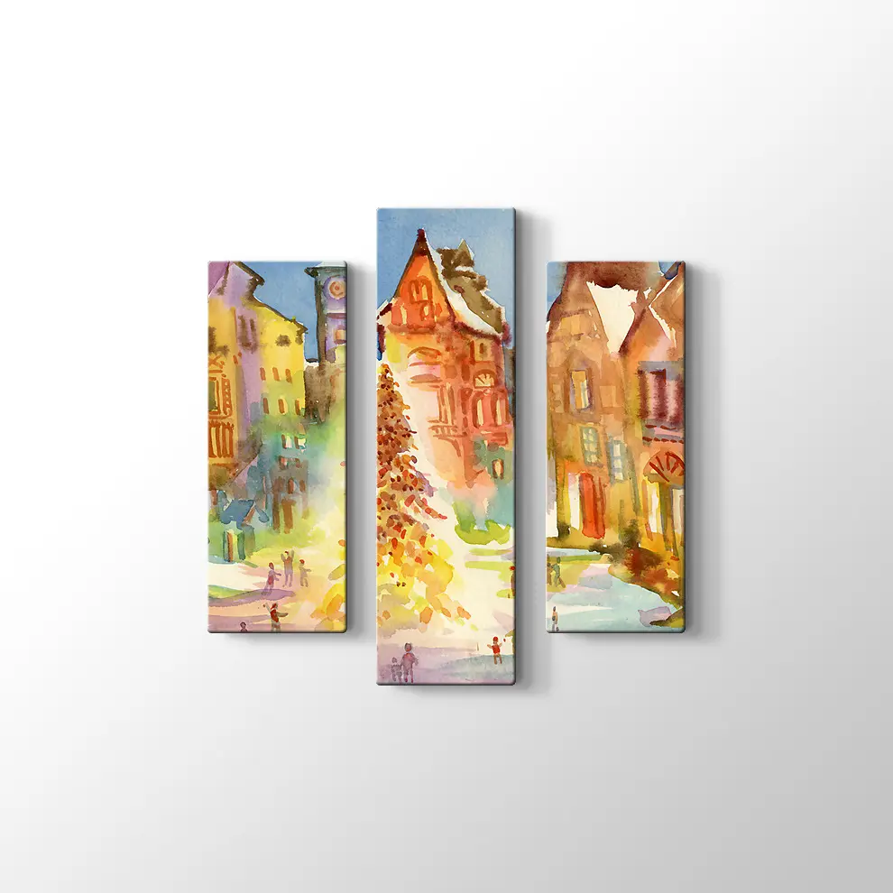 Şehİr Merkezinde Noel Kanvas Tablo