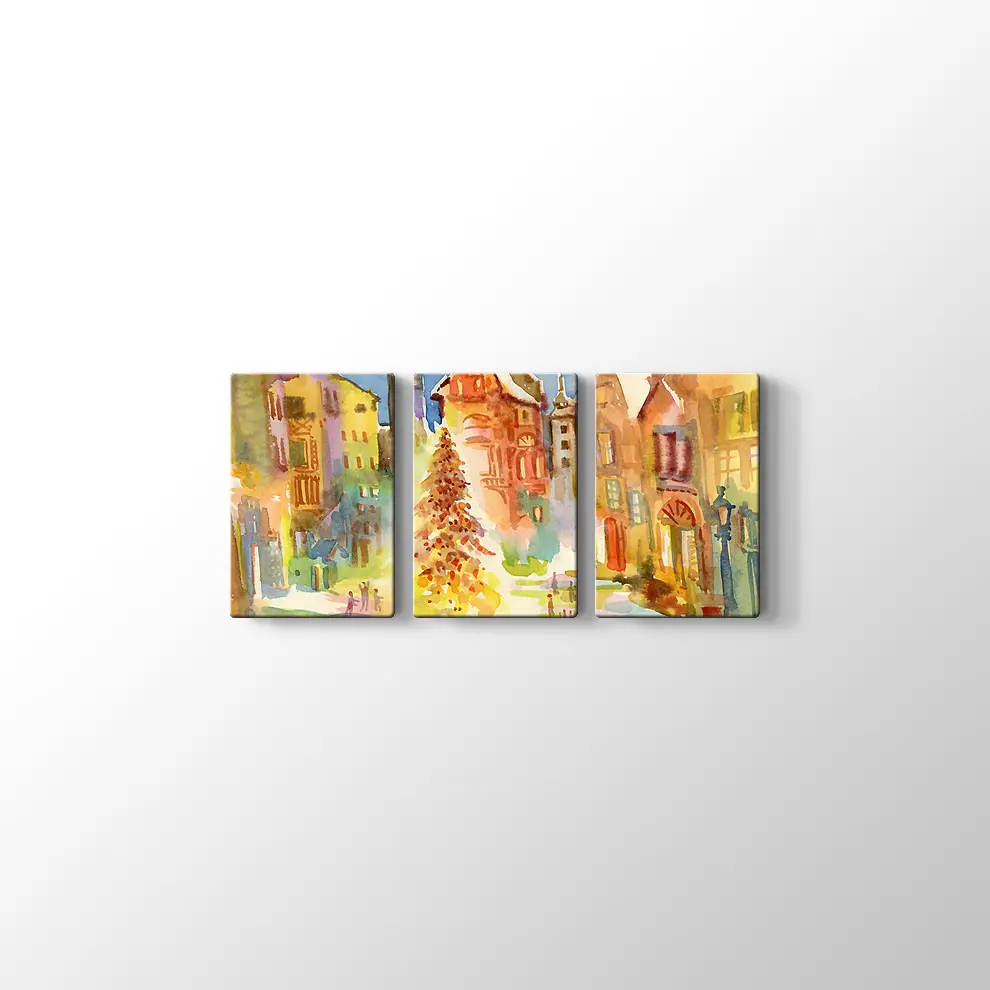 Şehİr Merkezinde Noel Kanvas Tablo