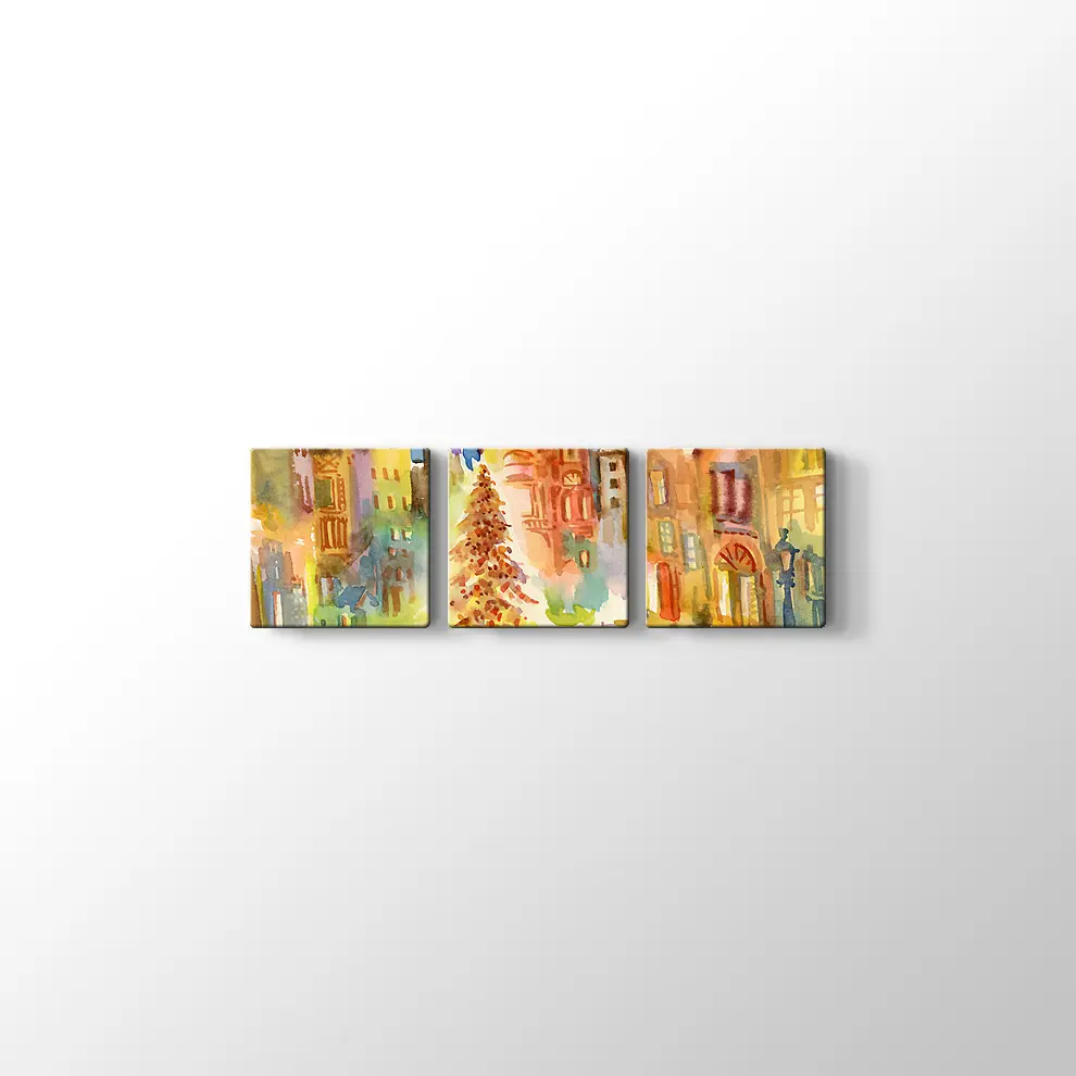 Şehİr Merkezinde Noel Kanvas Tablo