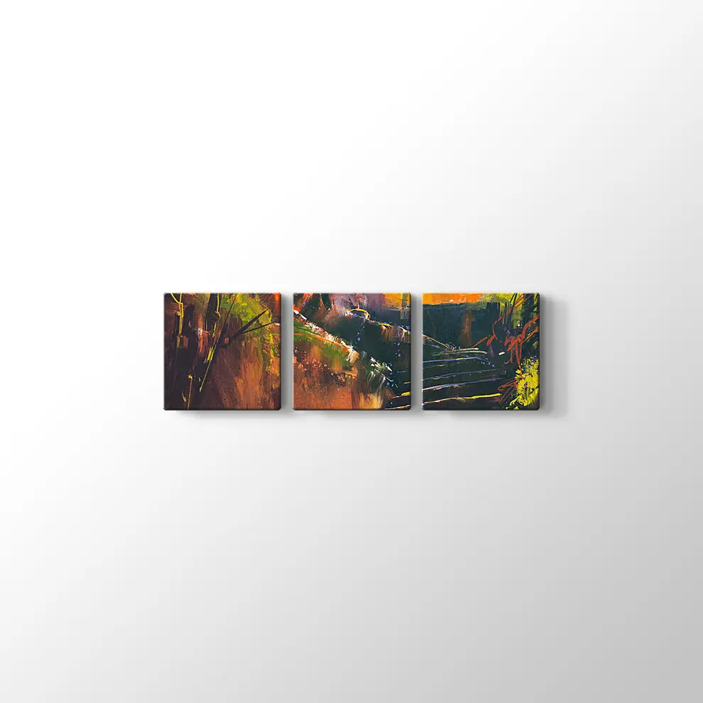 Sonbahar Ormanında Taş Merdiven Kanvas Tablo