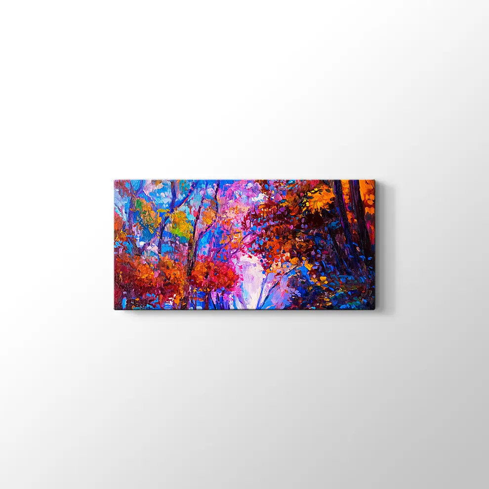Ormanda Sonbahar Kanvas Tablo