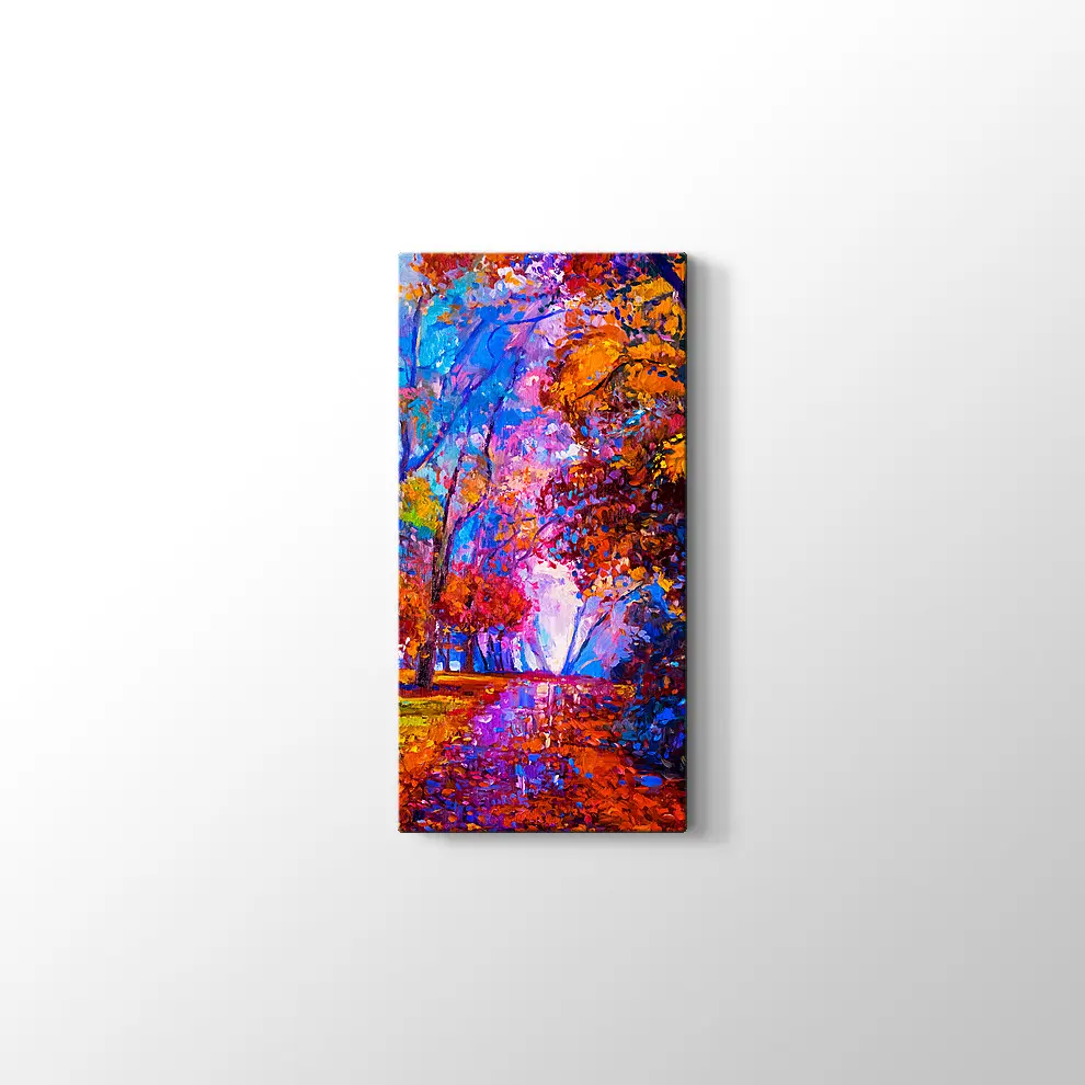 Ormanda Sonbahar Kanvas Tablo