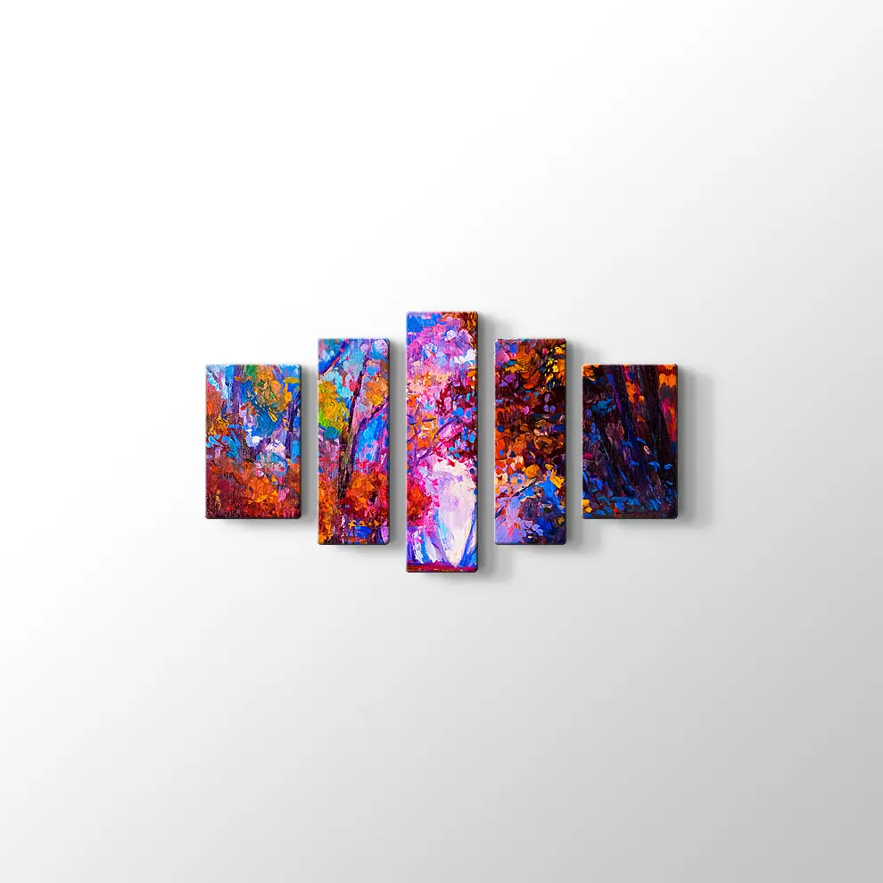 Ormanda Sonbahar Kanvas Tablo