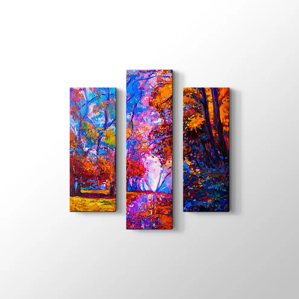 Ormanda Sonbahar Kanvas Tablo