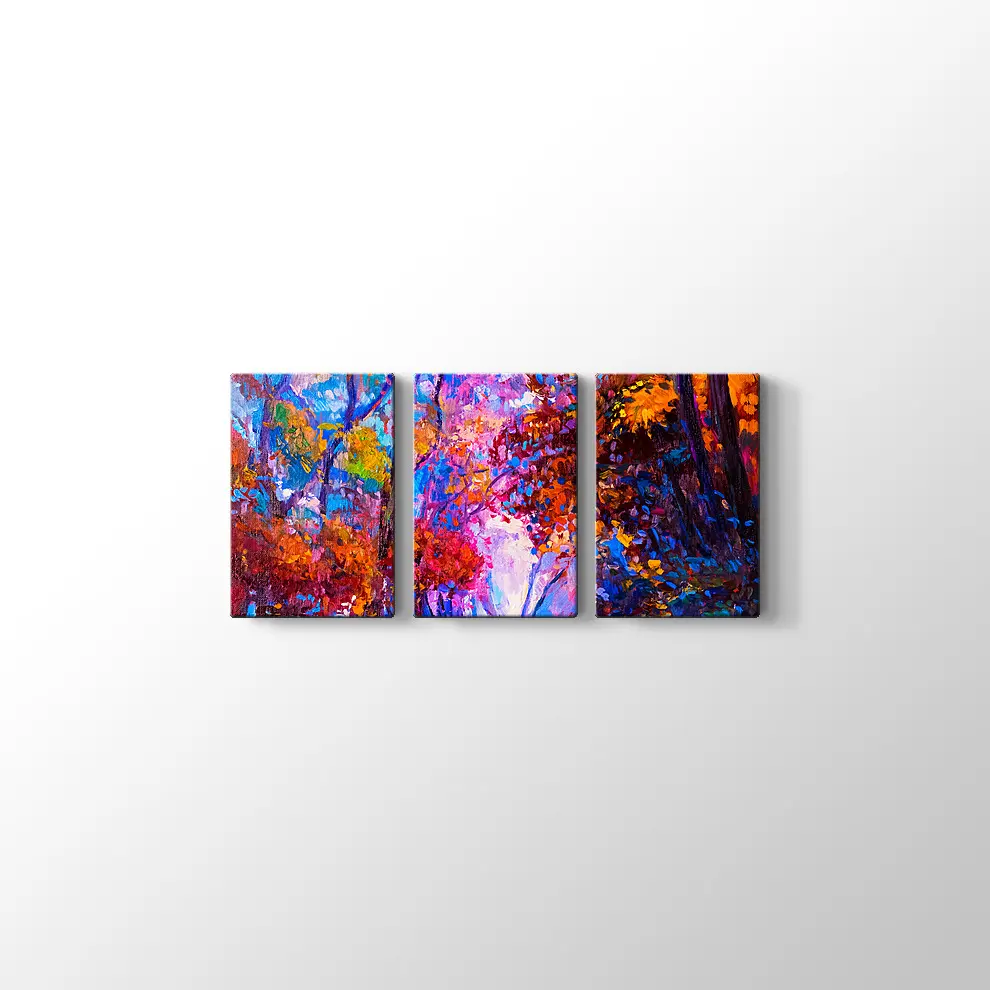 Ormanda Sonbahar Kanvas Tablo