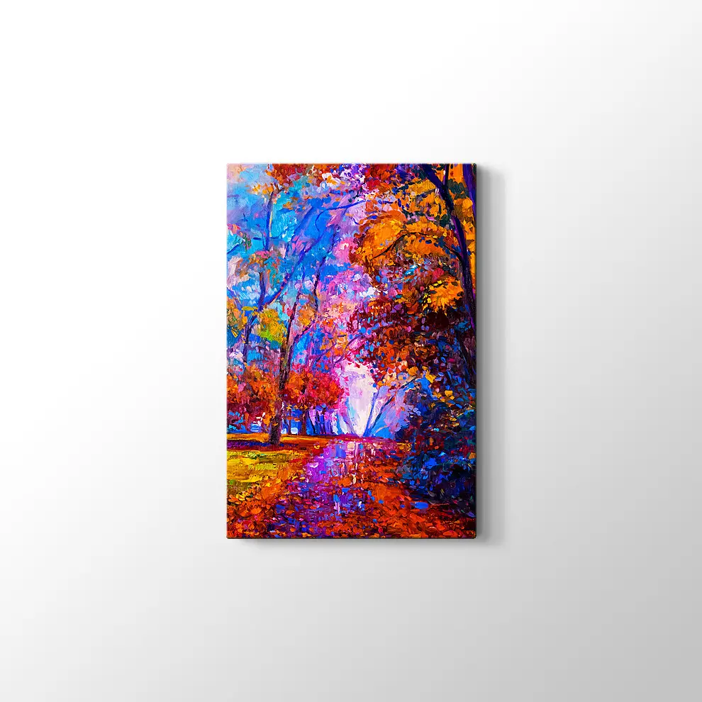 Ormanda Sonbahar Kanvas Tablo