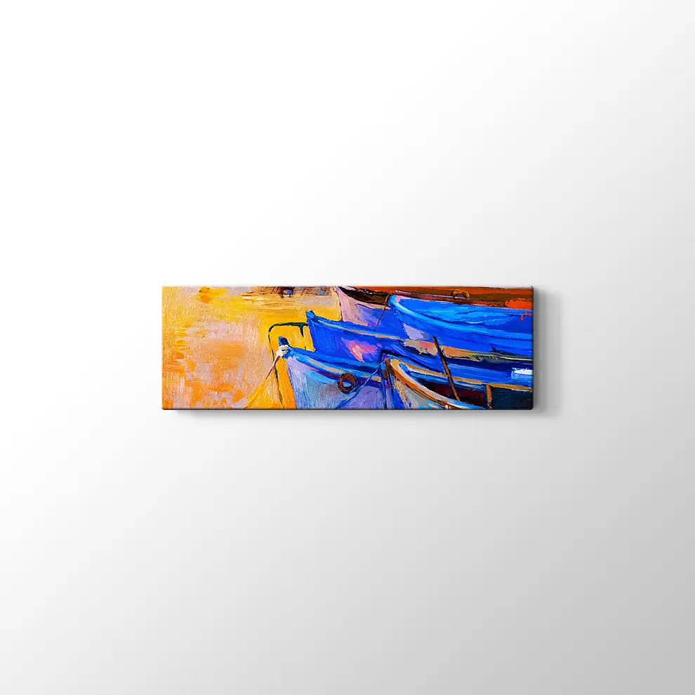 Yağlıboya Tekneler ve Deniz Kanvas Tablo