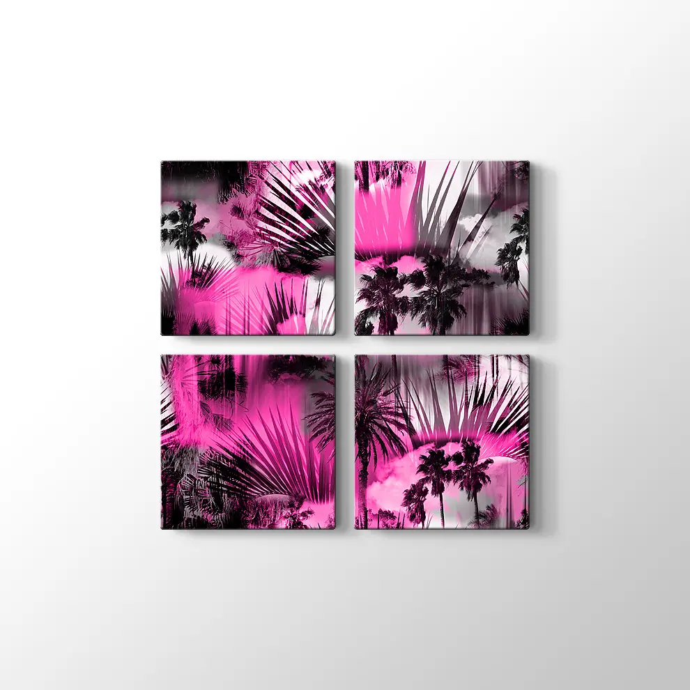 Soyut Tropikal Desen Kanvas Tablo