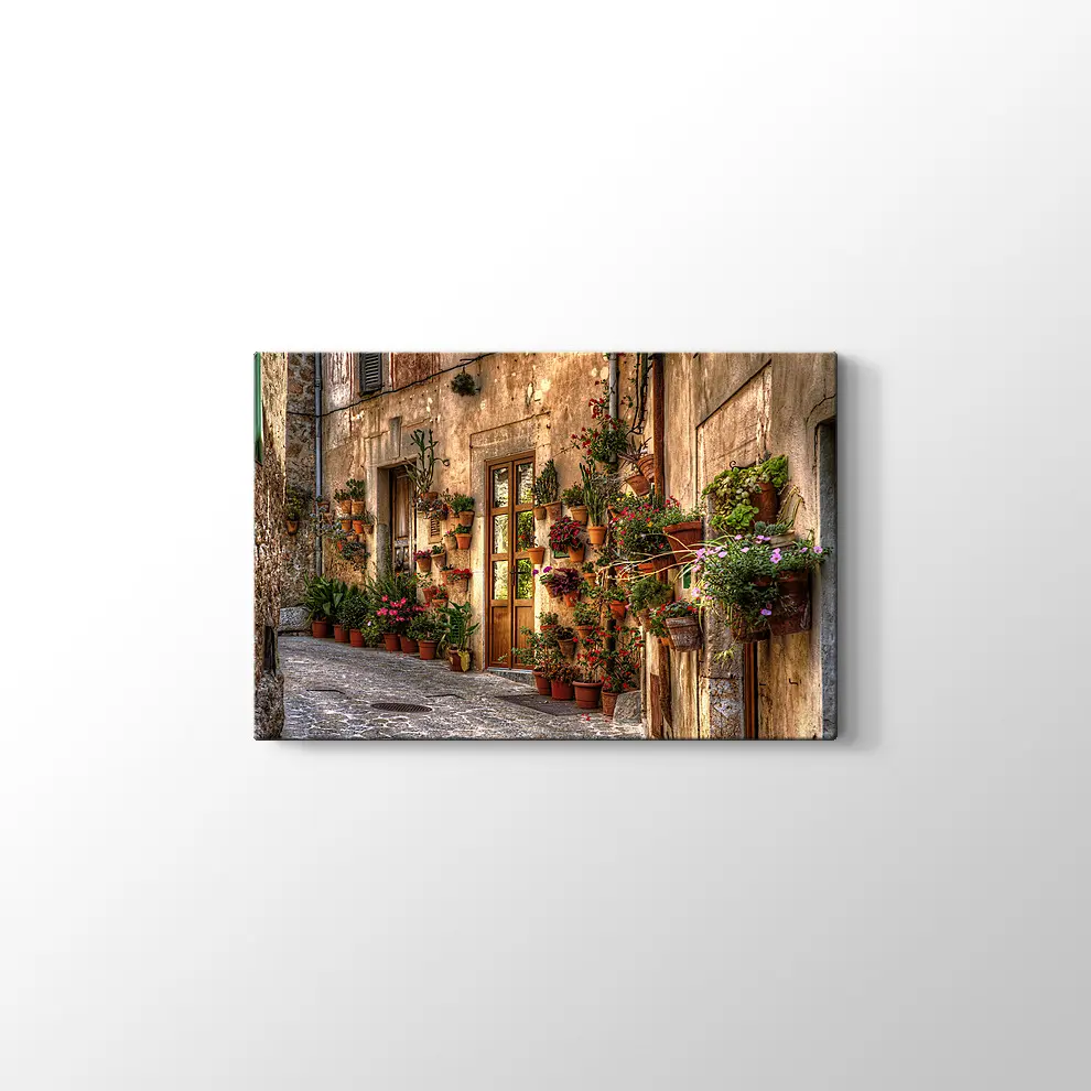 Valldemossa Mayorka Sokaları Kanvas Tablo