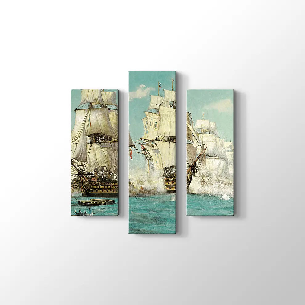 Deniz Savaşı Kanvas Tablo