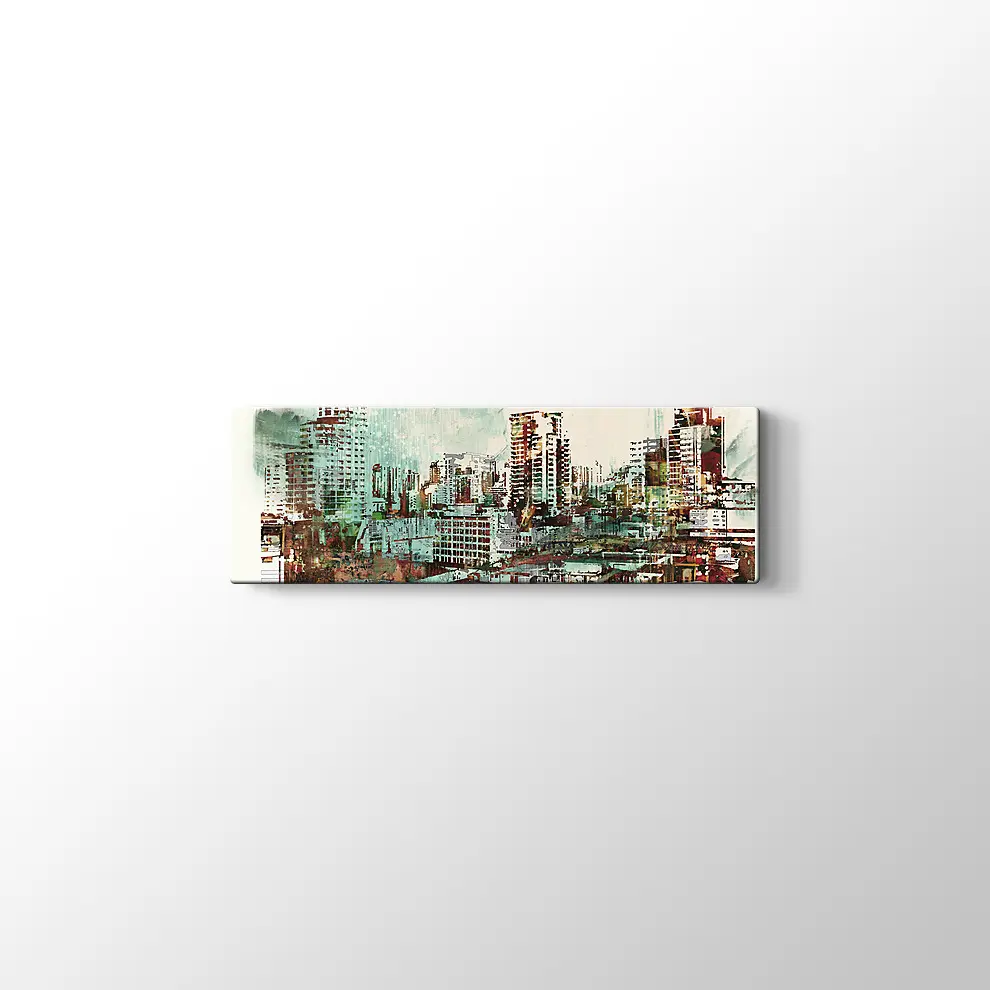 İllüstrasyon Boyama Şehir Manzarası Kanvas Tablo