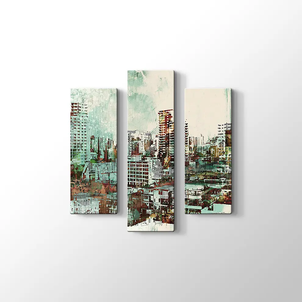İllüstrasyon Boyama Şehir Manzarası Kanvas Tablo