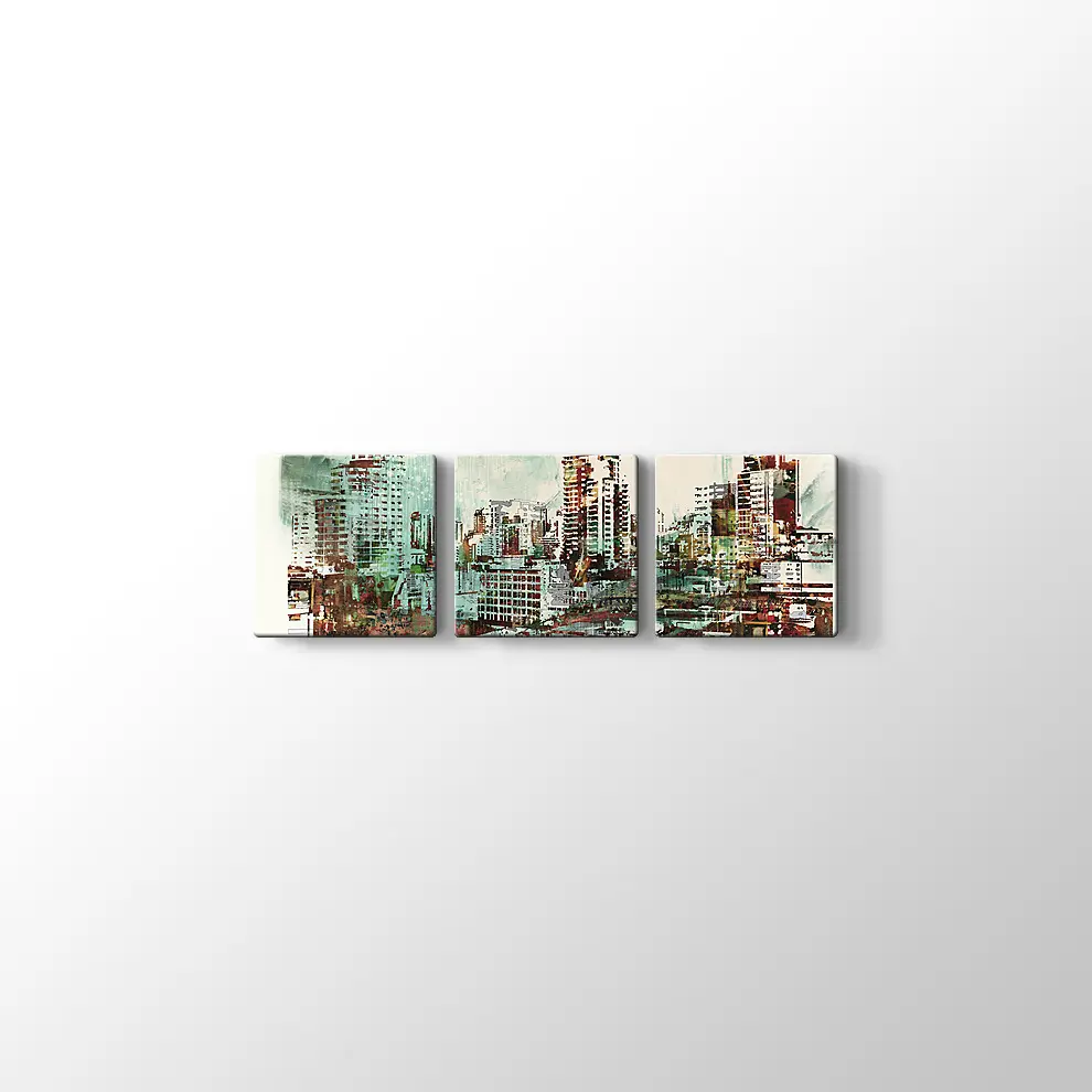 İllüstrasyon Boyama Şehir Manzarası Kanvas Tablo