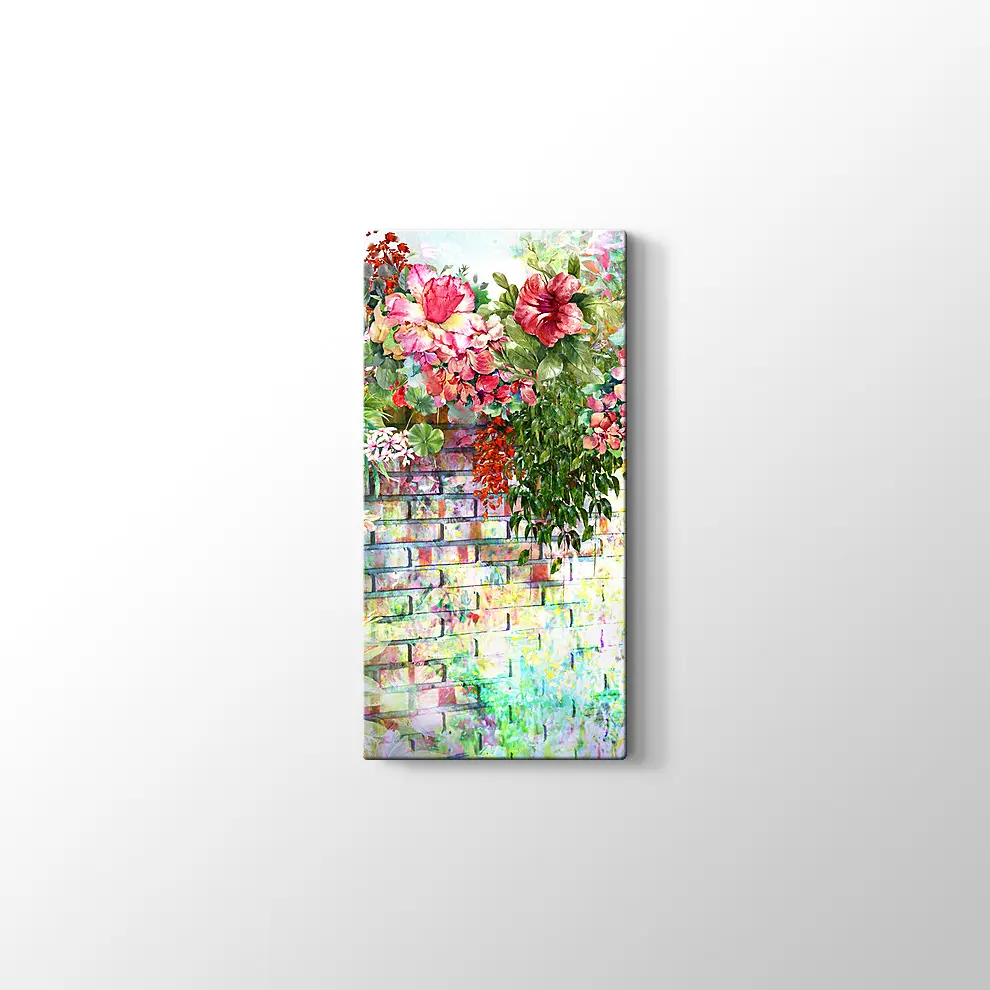 Suluboya Çiçekli Duvar Kanvas Tablo